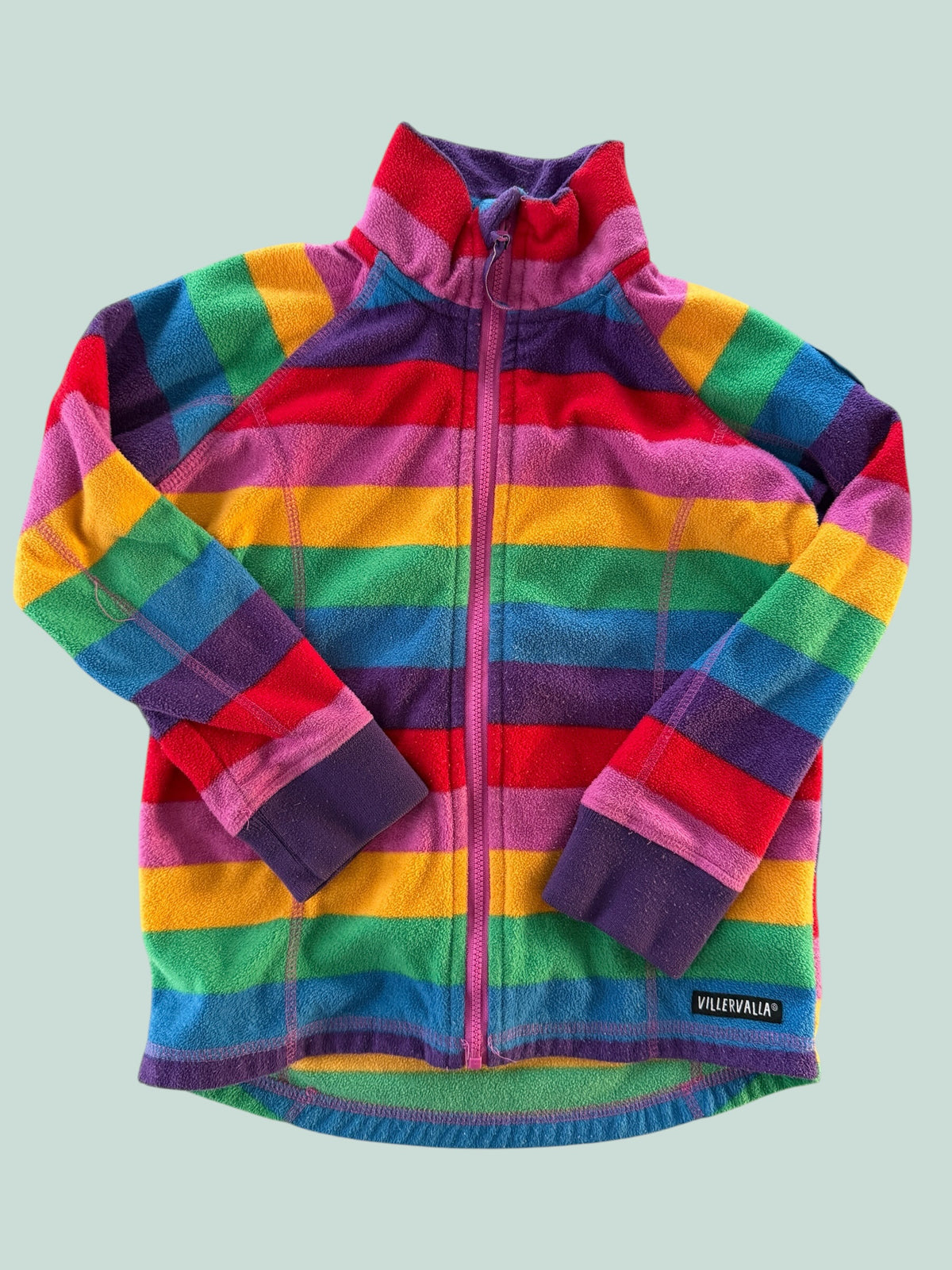 Rainbow stripe fleece sweater 6-8Y (122) | Villervalla