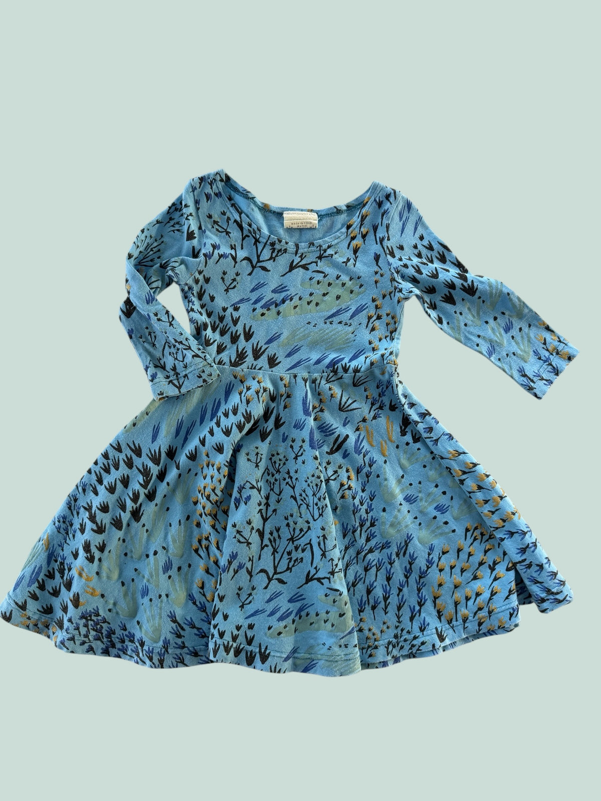Handprinted cotton flower dress 2Y | Bandit & Thief