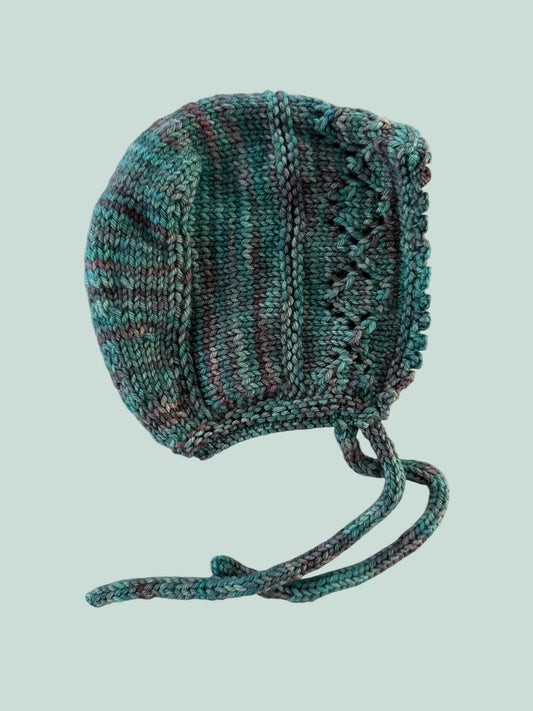 Merino wool knit bonnet 1-2Y | Handmade