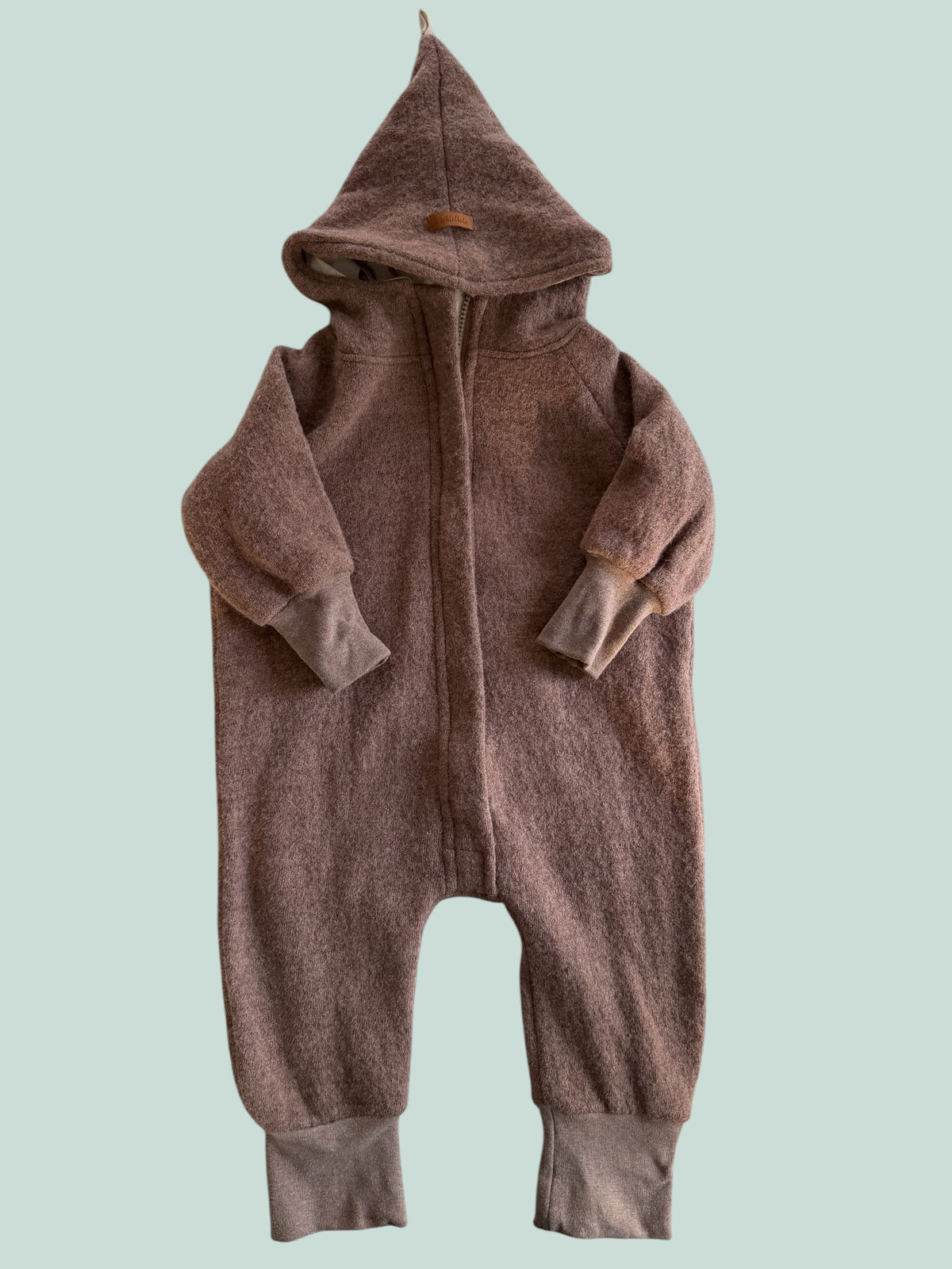 Boiled wool bunting suit with cotton lining 18m | Wichtelkitz