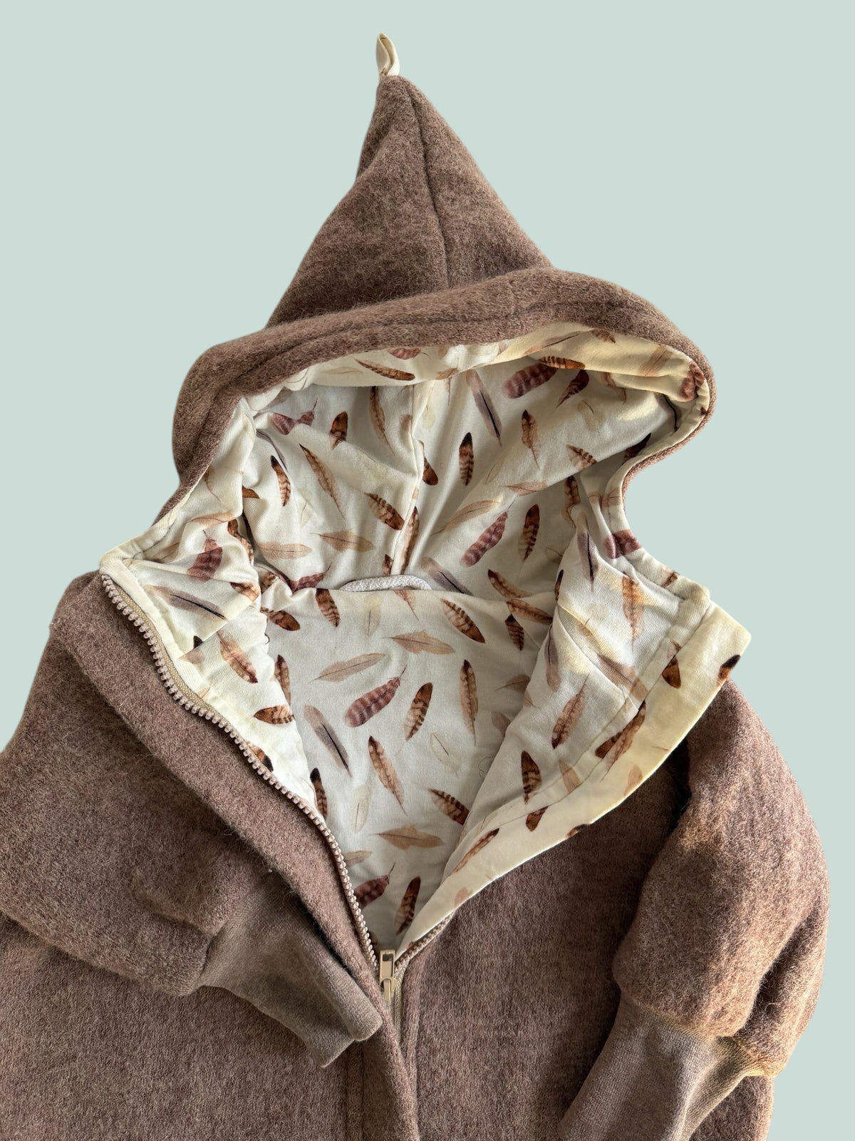 Boiled wool bunting suit with cotton lining 18m | Wichtelkitz