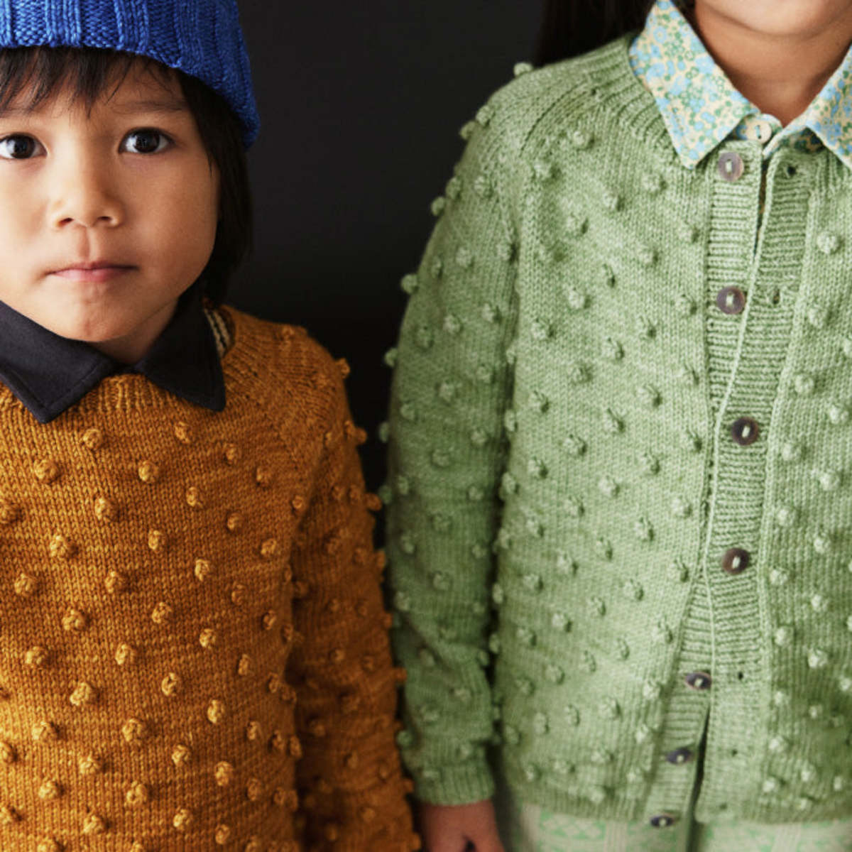 Merino wool popcorn sweater 3-4Y | Misha & Puff