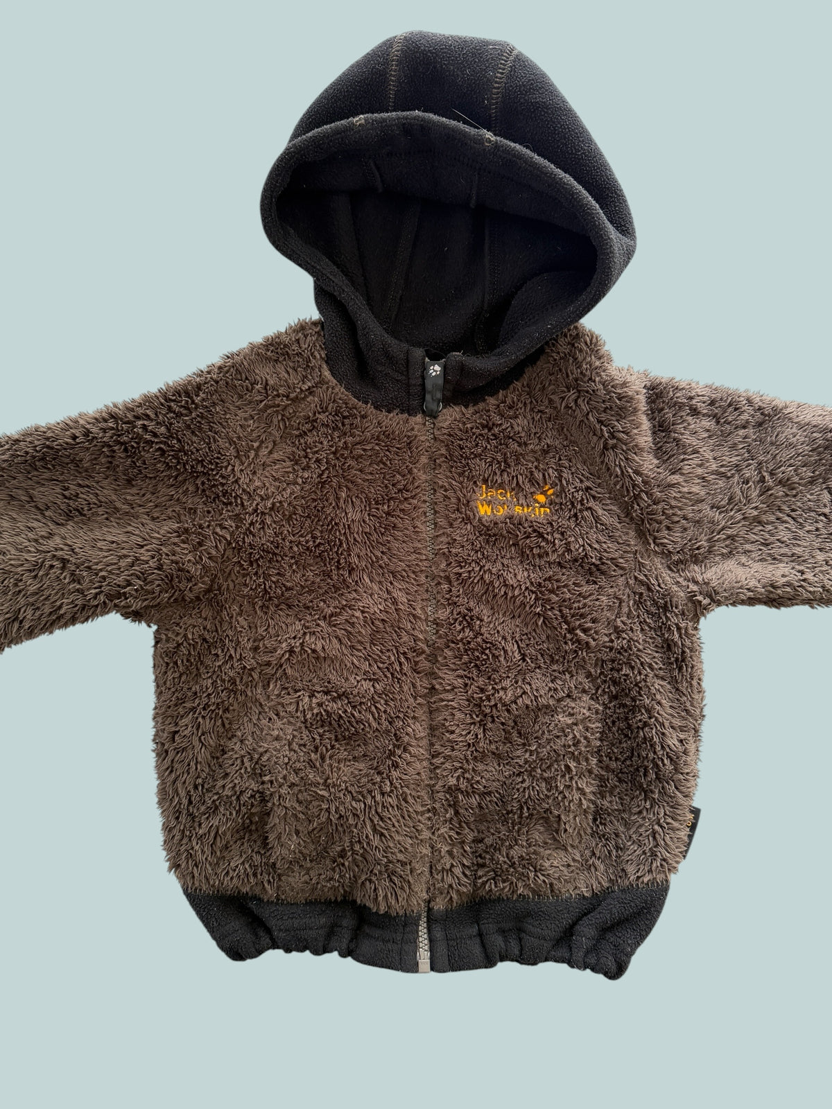 Dark brown sherpa fleece jacket 4Y (104) | Jack Wolfskin
