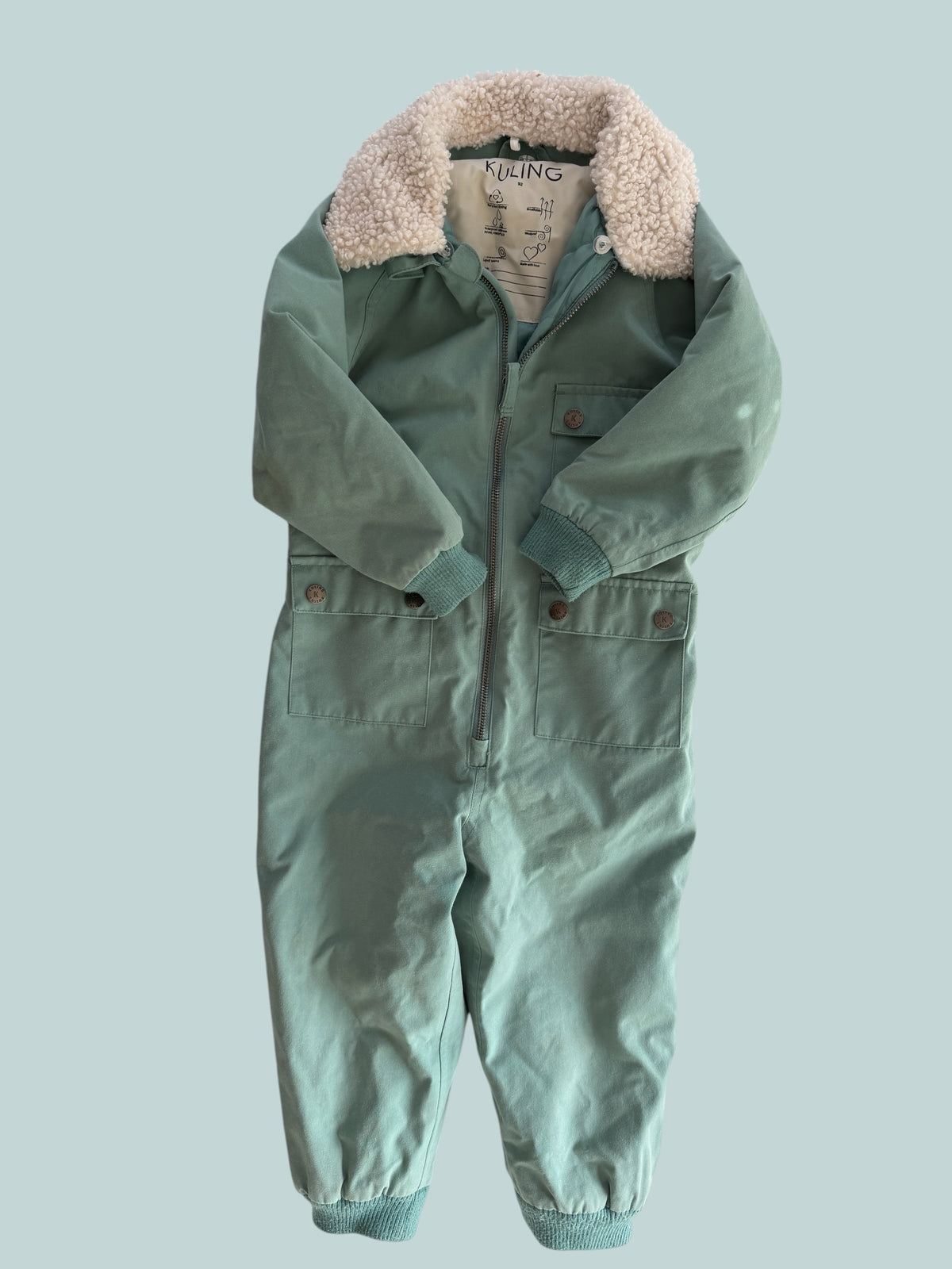 Mint green shell coveralls 2Y (92) | Kuling