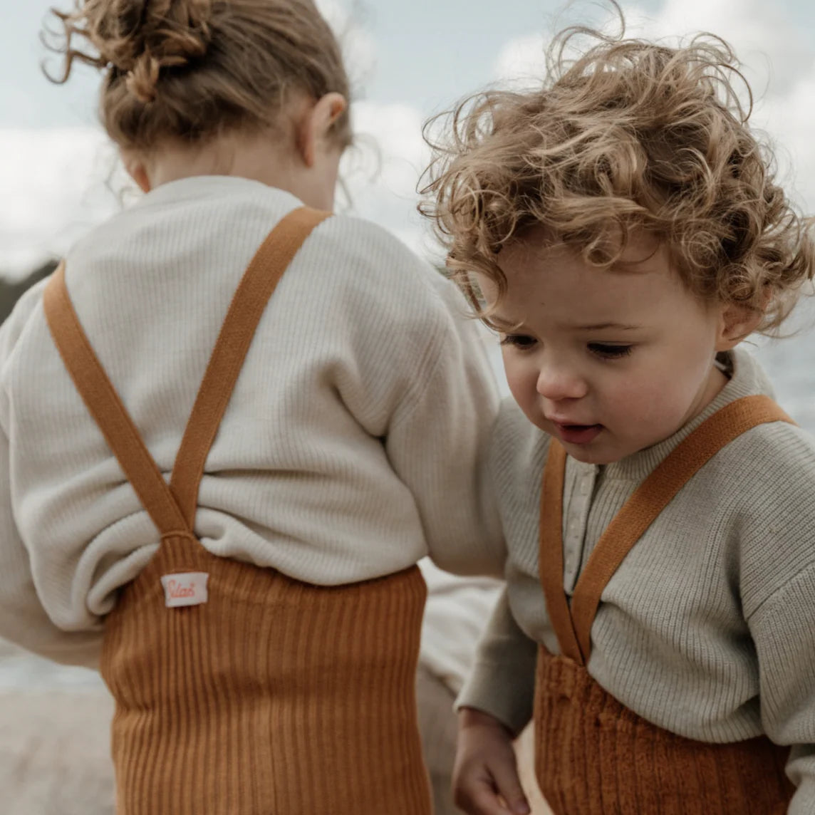 Hippy footless ribbed tights with braces, organic cotton, 2-3Y | Silly Silas