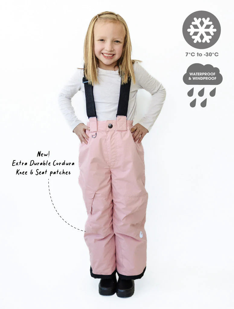 Snowrider Convertible Snow Pant dusty pink 4Y | Therm
