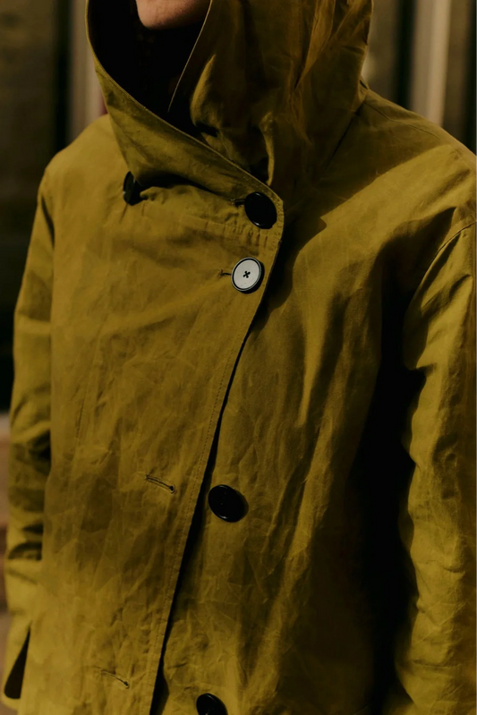 Hooded cotton parka in Seaweed women's large/xl | Toast
