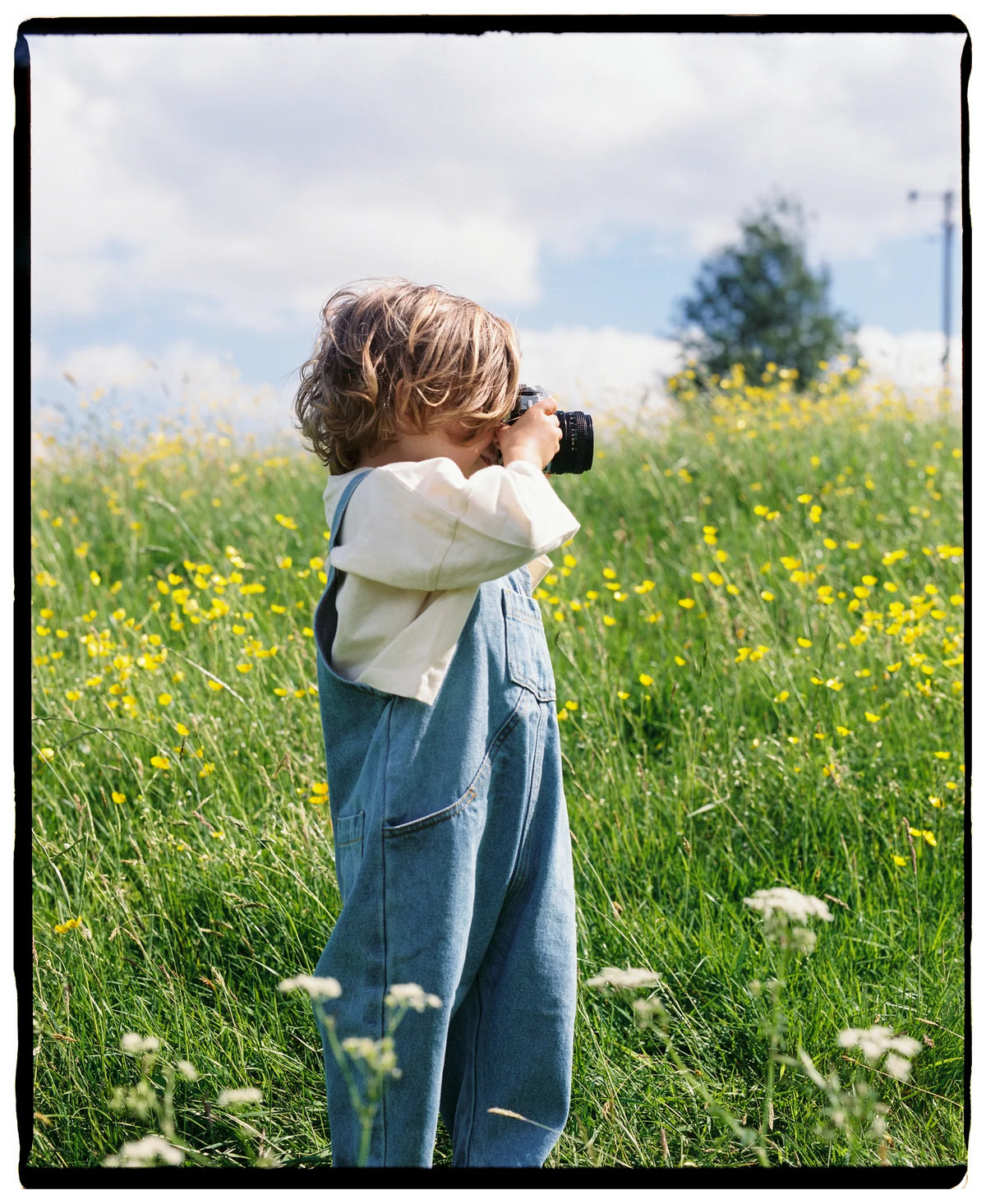 Organic cotton oversized denim overall 18-24Y | The Simple Folk
