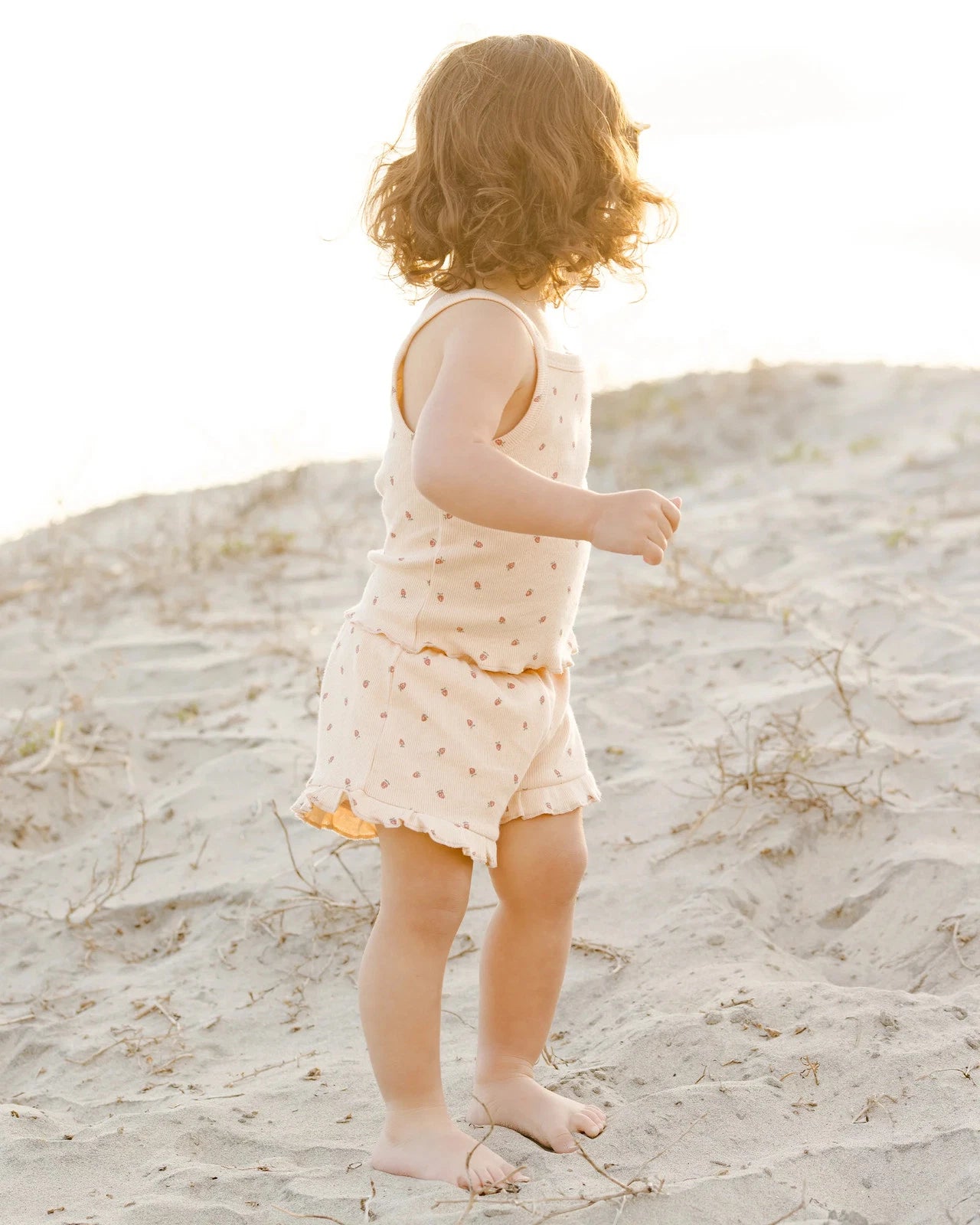 Organic cotton strawberry tank and short set 6-12m | Quincy Mae