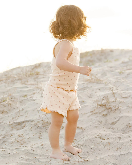 Organic cotton strawberry tank and short set 6-12m | Quincy Mae